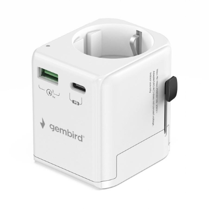 GEMBIRD POWER ADAPTER GROUNDED 20W/WHT TPA-EU1A1C20-01-W GEMBIRD