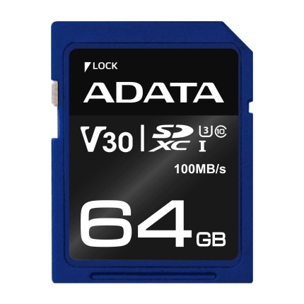 ADATA MEMORY SDXC 64GB V30/ASDX64GUI3V30S-R ADATA