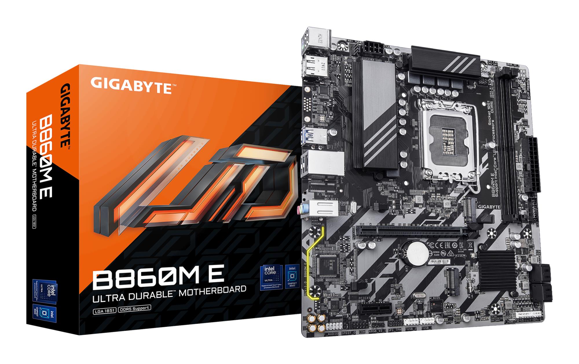 12250cf7-2234-41ef-b744-824168e71b83 Mainboard GIGABYTE Intel B860 Express LGA1851 Micro-ATX Memory DDR5 Memory slots 4 B860ME1.0 - Image 1