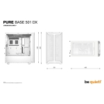 Case BE QUIET PURE BASE 501 DX MidiTower Case product features Transparent panel Not included ATX MicroATX MiniITX Colour White BGW77 - Image 9