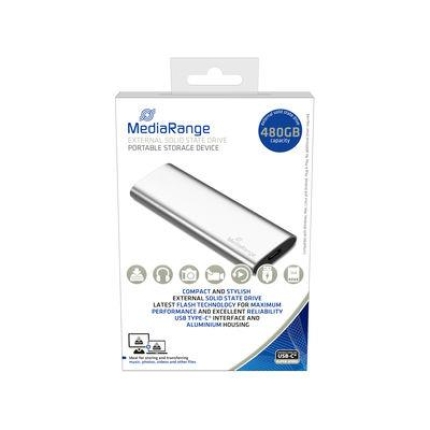 MEDIARANGE External SSD|MEDIARANGE|Read speed 450 MB/s|Write speed 420 MB/s|Form factor M.2|NVMe Yes| 480 GB|MR1102