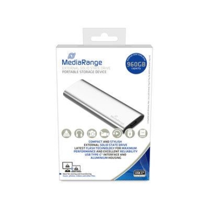 MEDIARANGE External SSD|MEDIARANGE|Read speed 450 MB/s|Write speed 420 MB/s|Form factor M.2|NVMe Yes| 900 GB|MR1103