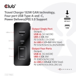 MOBILE TRAVEL CHARGER USB-C/132W GAN CAC-1906 CLUB3D - Image 12