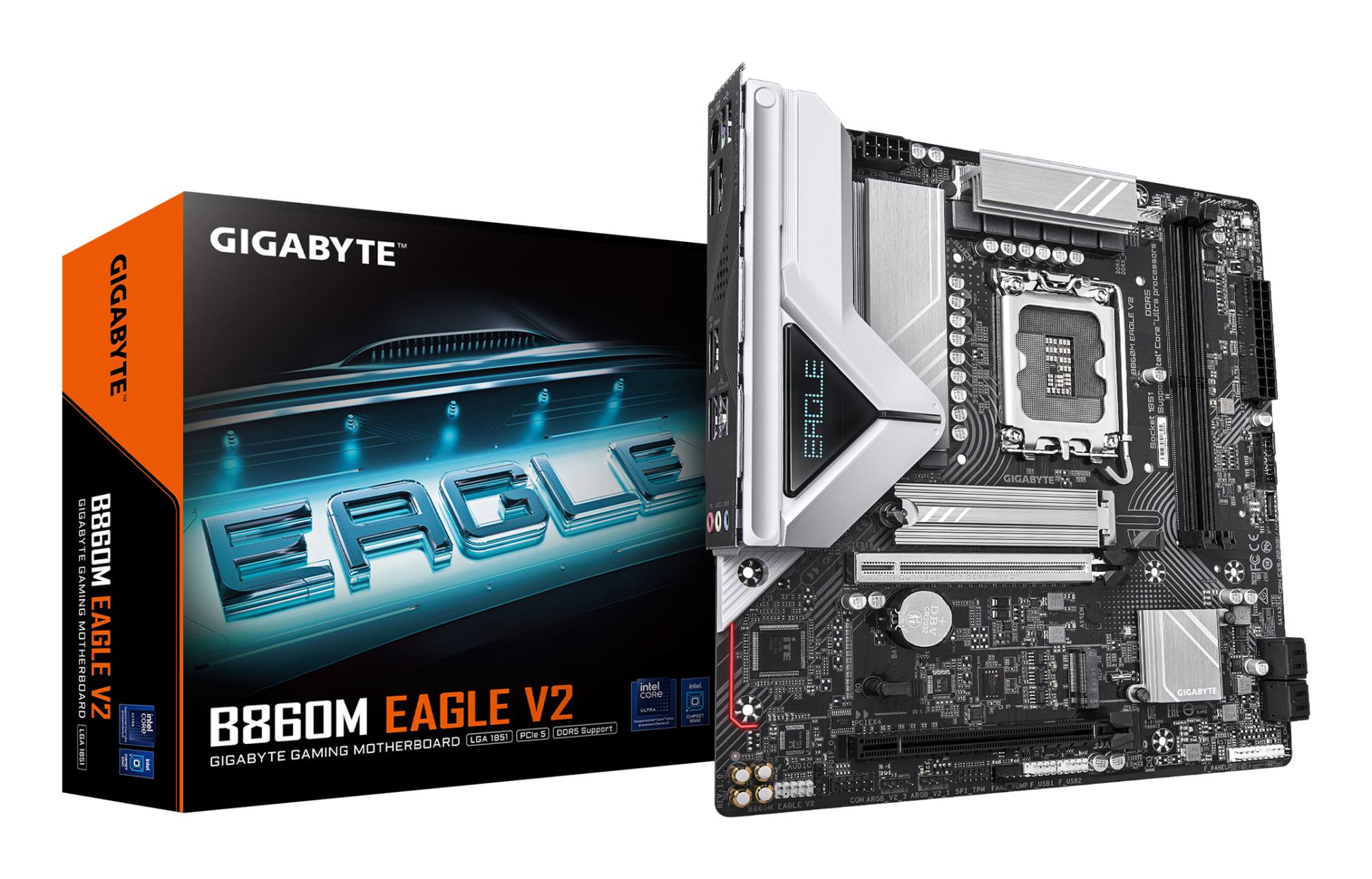 2c52444b-c4f0-48ef-963c-8a176bcaa322 Mainboard GIGABYTE Intel B860 Express LGA1851 Micro-ATX Memory DDR5 Memory slots 2 B860MEAGLEV2 - Image 1