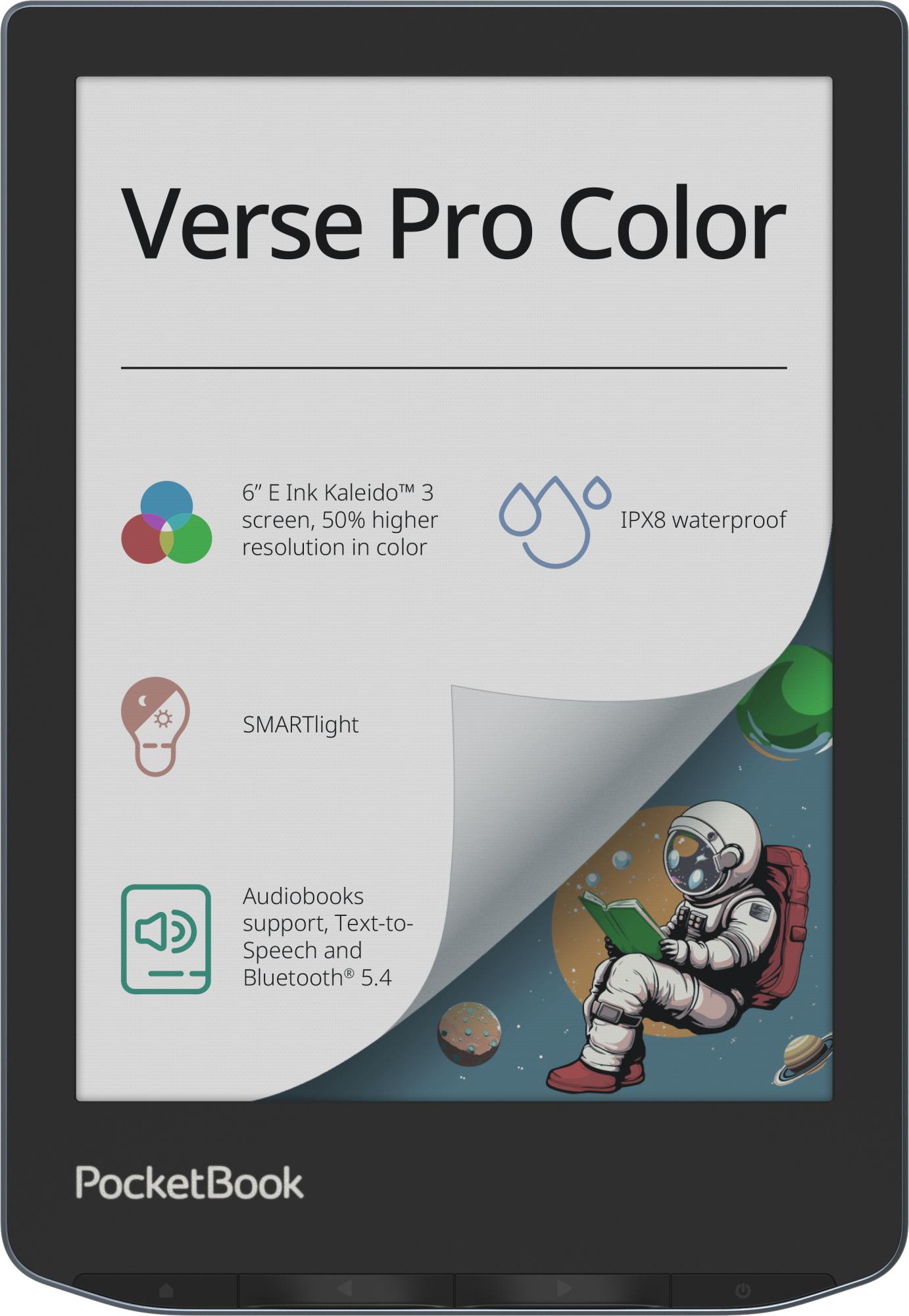 377ad583-8cf1-4ff2-bb61-1dc10faf181e E-Reader POCKETBOOK Verse Pro Color 6" 1072x1448 1xUSB-C Wireless LAN Bluetooth Dark Blue PB634K3-1-WW - Image 1