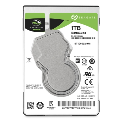HDD SEAGATE Barracuda 1TB SATA 3.0 128 MB 5400 rpm 2,5" Thickness 7mm ST1000LM048