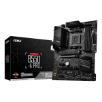 Mainboard MSI AMD B550 SAM4 ATX 2xPCI-Express 3.0 1x 1xPCI-Express 3.0 4x 2xM.2 1xPCI-Express 4.0 16x Memory DDR4 Memory slots 4 1xDisplayPort 2xAudio-In 4xAudio-Out 4xUSB 2.0 1xUSB type C 3xUSB 3.2 1xPS/2 1xRJ45 B550-APRO