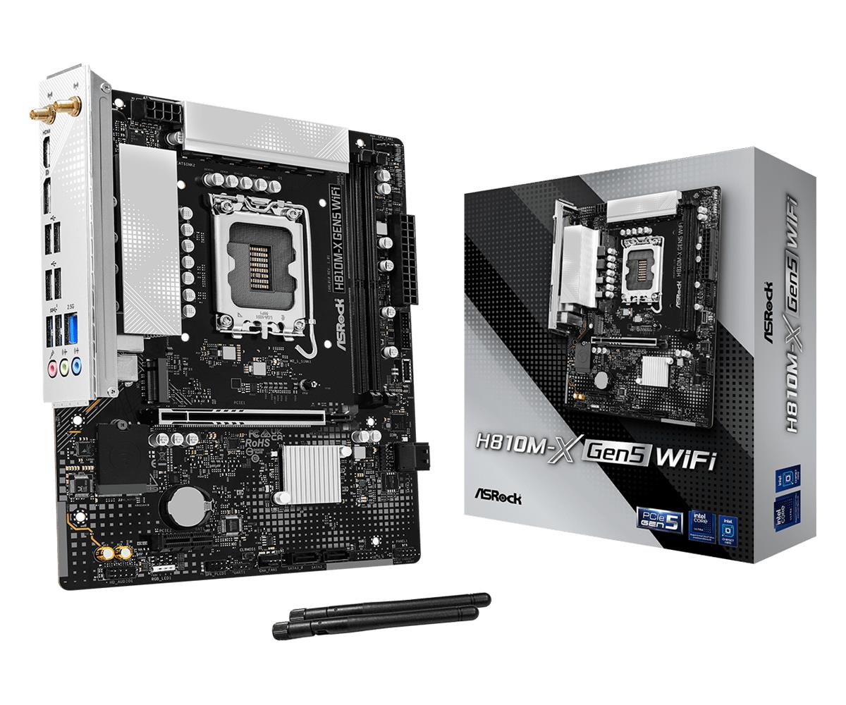 48384b91-a107-400a-af64-d5fb1472501c Mainboard ASROCK LGA 1851 (Socket V1) RAM DDR5-SDRAM 2xSlots H810M-XGEN5WIFI - Image 1
