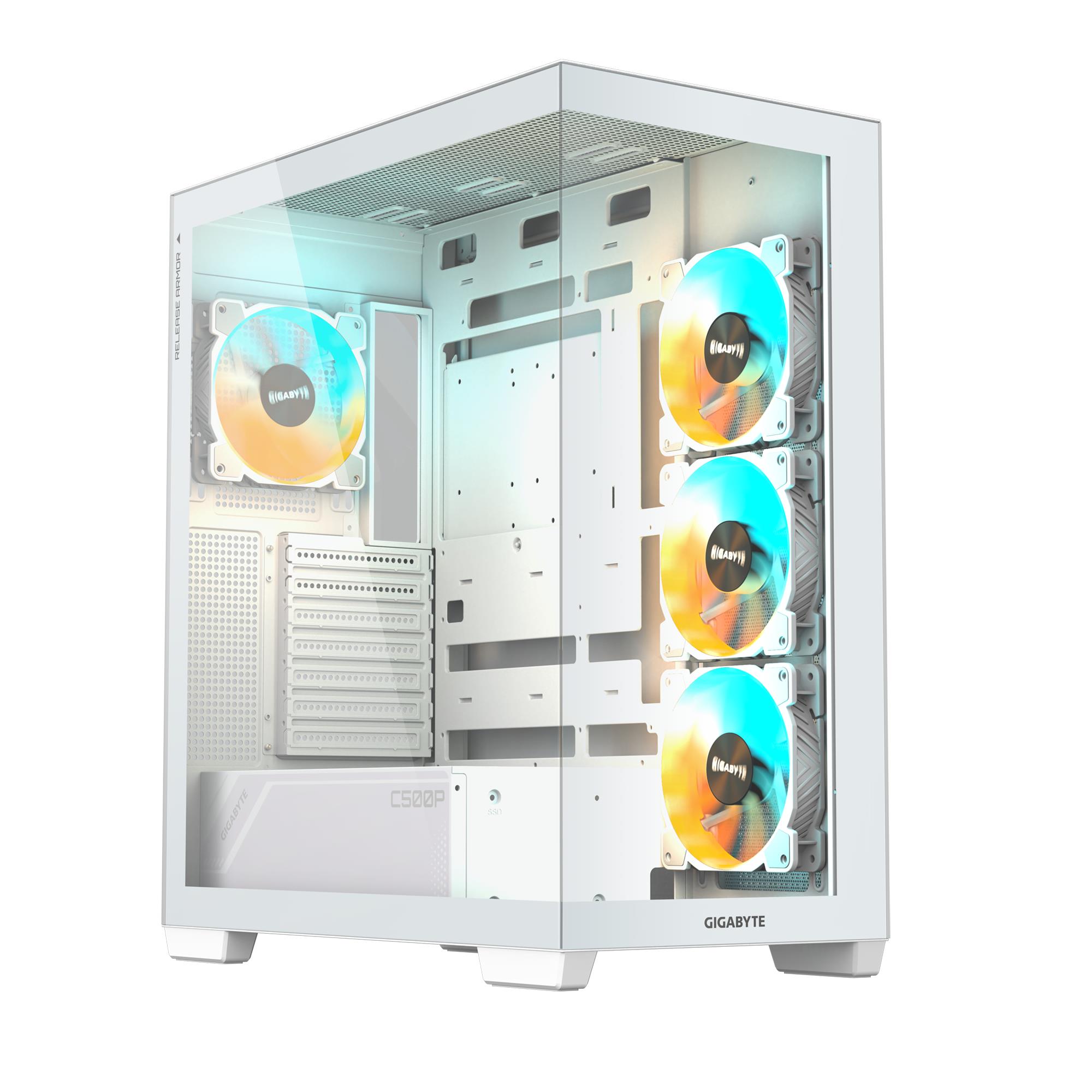 49fe3b09-c236-48d1-92d1-b299f36c433f Case GIGABYTE MidiTower Case product features Transparent panel ATX MicroATX MiniITX Colour White GB-C500PIST - Image 1