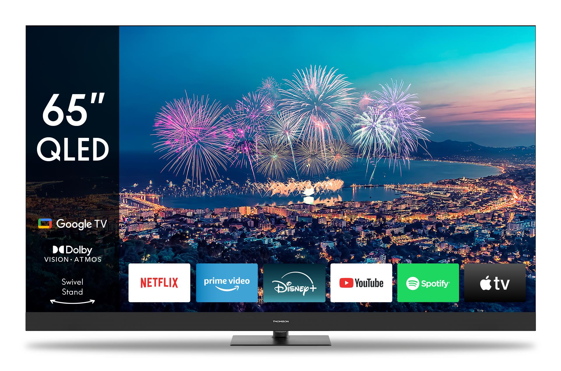 4f55328d-b56b-43aa-bf54-4f5e07f9bde1 THOMSON TV Set|THOMSON|65 "|4K Ultra HD|3840 x 2160 pixels|Flat|16:9|QLED|65QG6C14 - Image 1