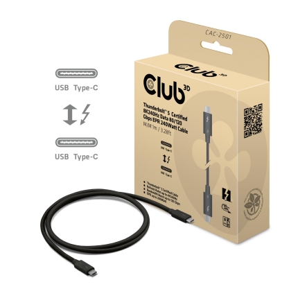 CLUB3D CABLE USB-C THUNDERBOLT 1M/M/M CAC-2501 CLUB3D