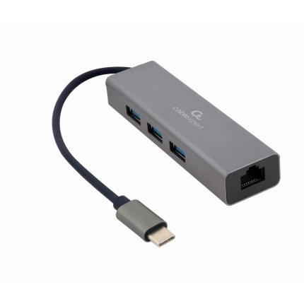 GEMBIRD I/O ADAPTER USB-C TO LAN RJ45/USB HUB A-CMU3-LAN-01 GEMBIRD