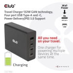 MOBILE TRAVEL CHARGER USB-C/132W GAN CAC-1906 CLUB3D - Image 5