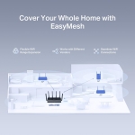 Wireless Router MERCUSYS Router IEEE 802.11a/b/g IEEE 802.11n IEEE 802.11ac IEEE 802.11ax 3x2.5GbE LAN  WAN ports 1 Number of antennas 6 MR47BE - Image 9