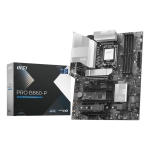 Mainboard MSI Intel B860 Express LGA1851 ATX Memory DDR5 Memory slots 4 4xPCI-Express 16x 1xHDMI 1xDisplayPort 1xAudio-In 1xAudio-Out 1xMicrophone 4xUSB 2.0 2xUSB 3.0 2xUSB 3.2 1xUSB-C w/Thunderbolt 1xRJ45 PROB860-P
