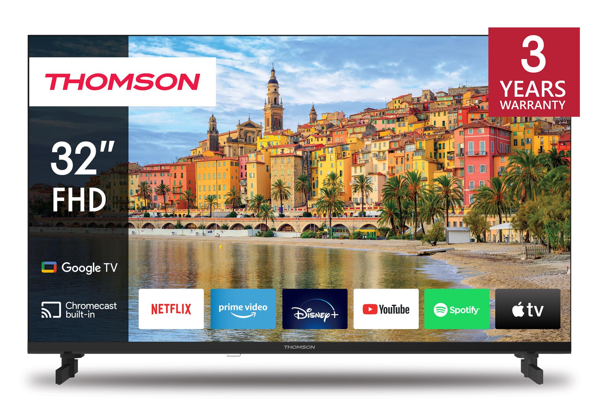 772dd218-9e44-4040-aff6-e207281d50c5 TV Set THOMSON 32" Smart/FHD 1920x1080 Wireless LAN Bluetooth Google TV Black 32FG2S14 - Image 1