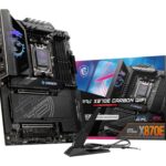 MSI Mainboard|MSI|AMD X870E|SAM5|ATX|Memory DDR5|Memory slots 4|3xPCI-Express 16x|1xPCI-Express 4.0 4x	|1xPCI-Express 5.0 4x|1xPCI-Express 5.0 16x|4xM.2|4xUSB 2.0|4xUSB 3.2|3xUSB-C|1xOptical S/PDIF|2xRJ45|2xAudio port|MPGX870ECARBONWIFI