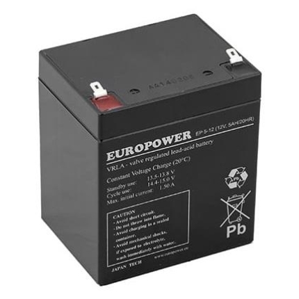 EMU BATTERY 12V 5AH VRLA/EP5-12T2 EUROPOWER EMU