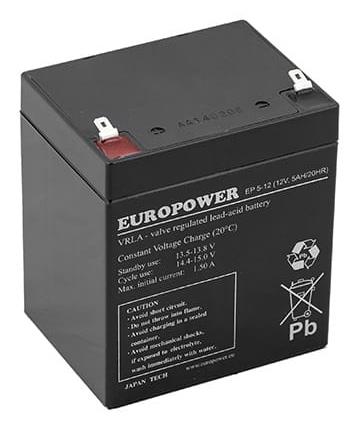 7bb2d33a-29c2-43ee-b7be-b027ee28f857 EMU BATTERY 12V 5AH VRLA/EP5-12T2 EUROPOWER EMU - Image 1