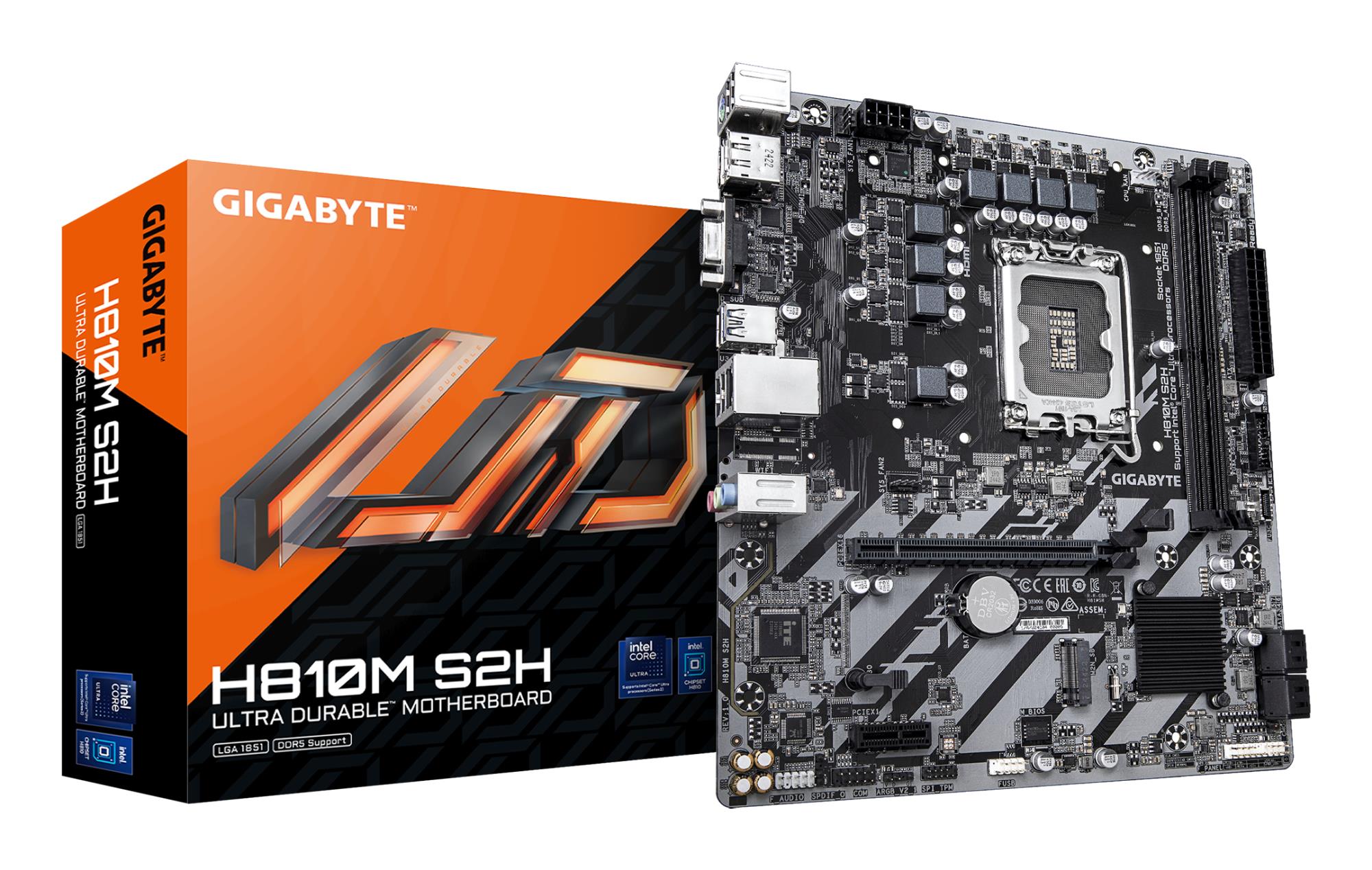 7f5be893-c80a-4a33-8257-2be507d4d125 Mainboard GIGABYTE LGA1851 Micro-ATX Memory DDR5 Memory slots 2 H810MS2H - Image 1