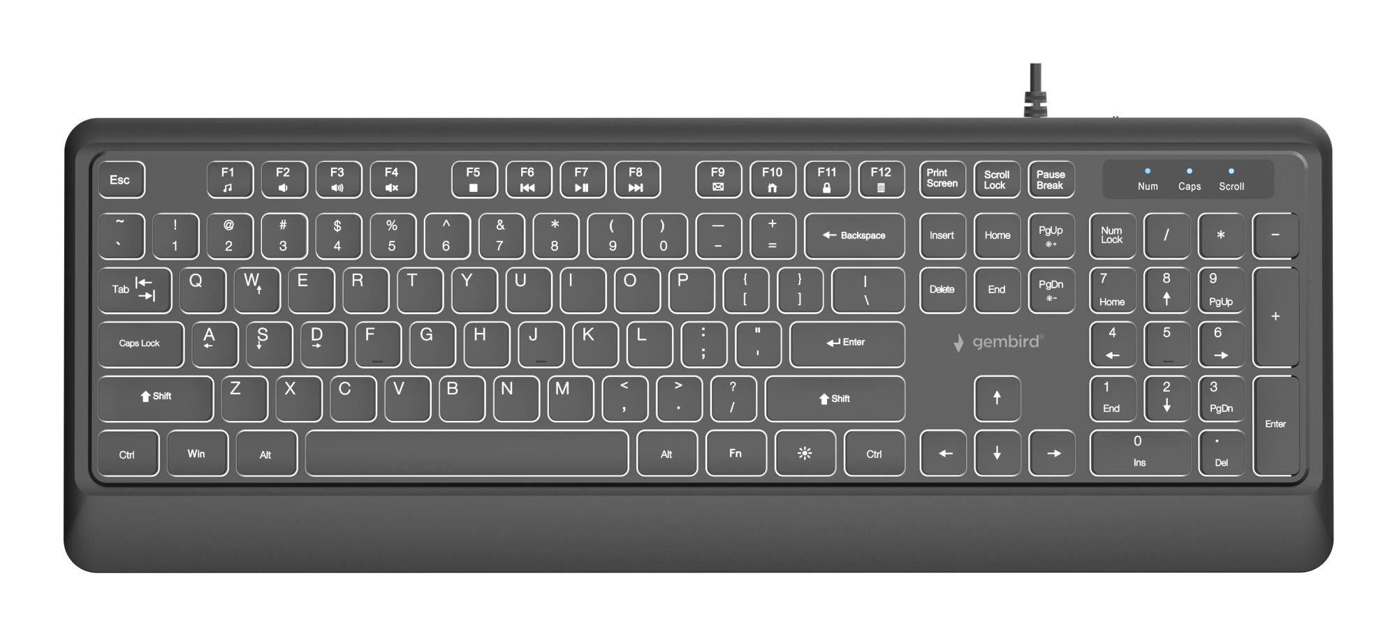8388718d-e7a0-45c7-95a6-fedae9862f94 GEMBIRD KEYBOARD MULTIMEDIA USB ENG/BLACK KB-UML-04 GEMBIRD - Image 1