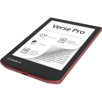 E-Reader POCKETBOOK Verse Pro 6" 1072x1448 1xUSB-C Wireless LAN Bluetooth Red PB634-3-WW