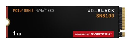 SANDISK SSD|SANDISK|2400xTBW rating|NVMe Yes|PCI Express 5.0|M.2|1000 GB|POWERED BY SANDISK|Black SN8100|WDS100T1X0M