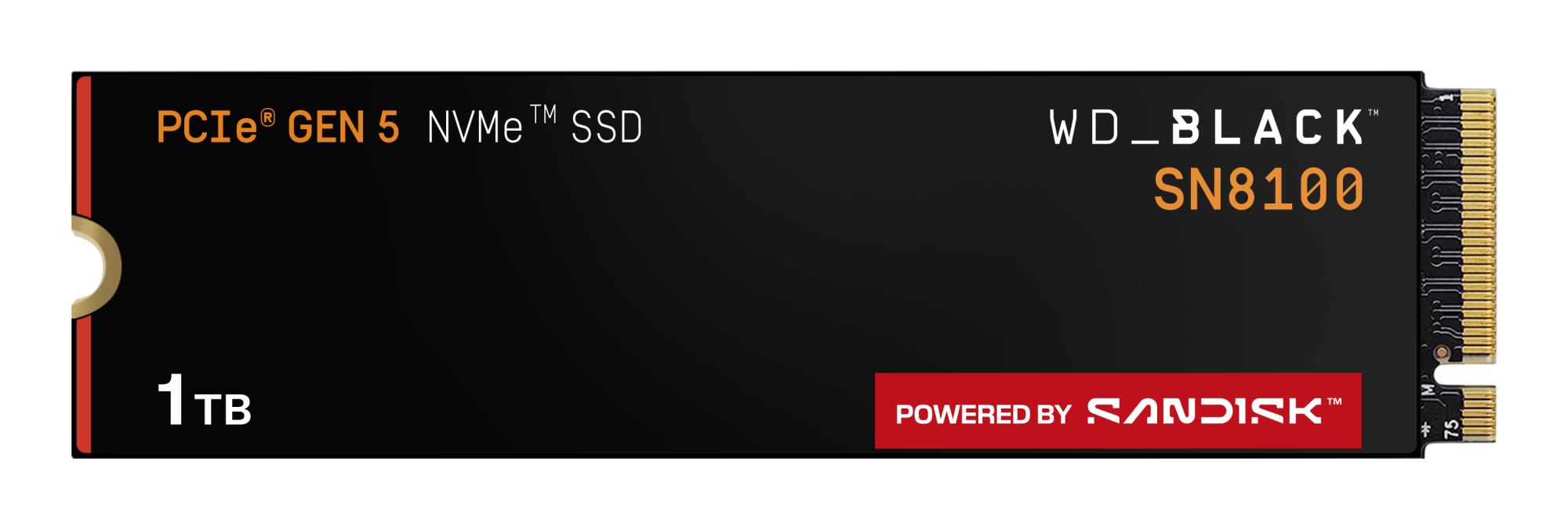 8bcbea1e-1e59-4fca-b9a8-9ed9f15b301a SANDISK SSD|SANDISK|2400xTBW rating|NVMe Yes|PCI Express 5.0|M.2|1000 GB|POWERED BY SANDISK|Black SN8100|WDS100T1X0M - Image 1