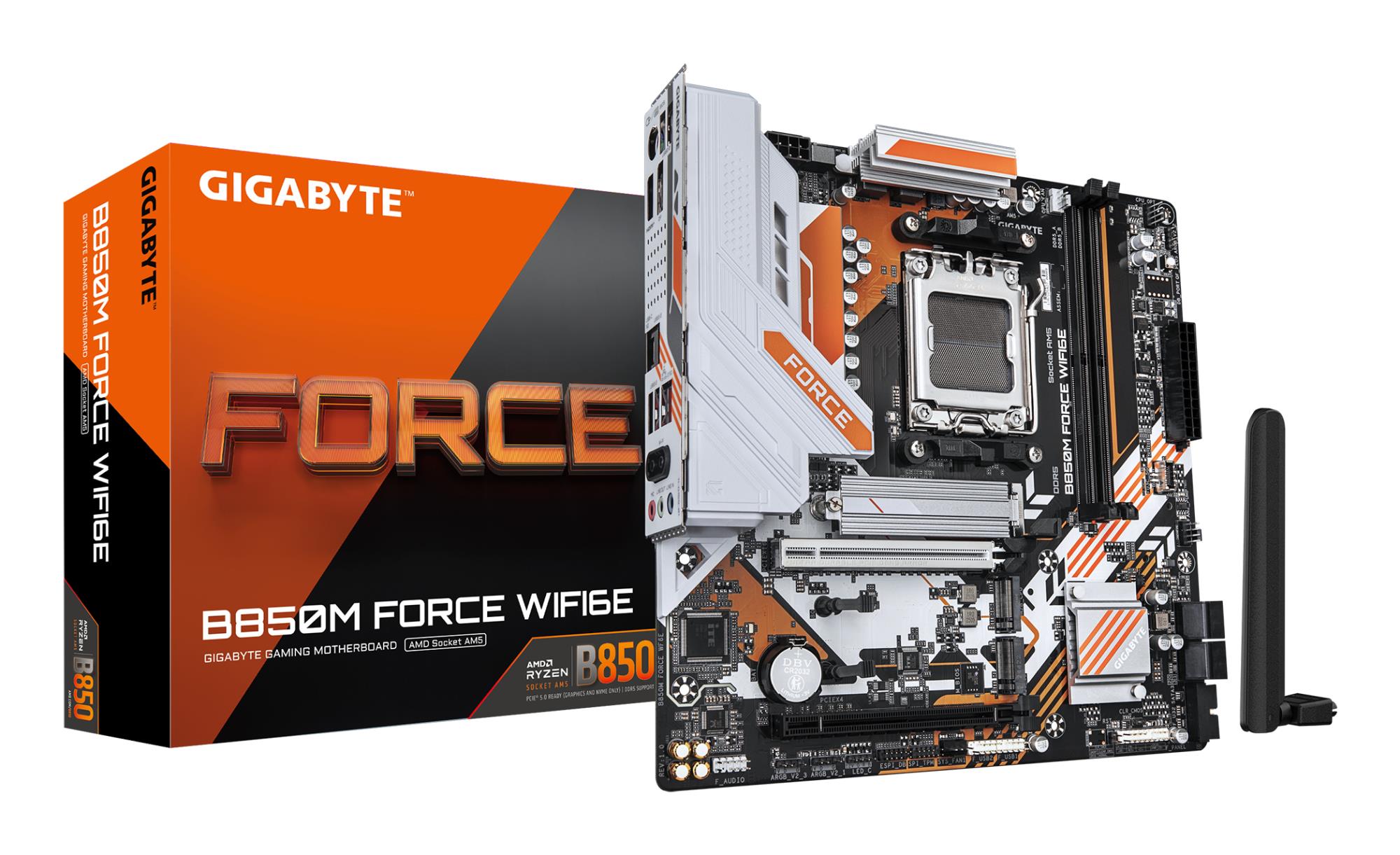 8d892fbb-f7af-49f8-ba26-9cbce173415f Mainboard GIGABYTE AMD B850 SAM5 Micro-ATX Memory DDR5 Memory slots 2 B850MFORCEWF6E - Image 1