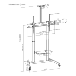 TV SET ACC FLOOR STAND 60-100"/TVS-100T-03 GEMBIRD - Image 5
