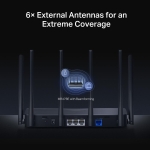 Wireless Router MERCUSYS Router IEEE 802.11a/b/g IEEE 802.11n IEEE 802.11ac IEEE 802.11ax 3x2.5GbE LAN  WAN ports 1 Number of antennas 6 MR47BE - Image 7