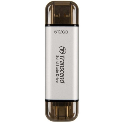 External SSD TRANSCEND ESD310 512GB USB-C USB 3D NAND Write speed 900 MBytes/sec Read speed 1050 MBytes/sec TS512GESD310S