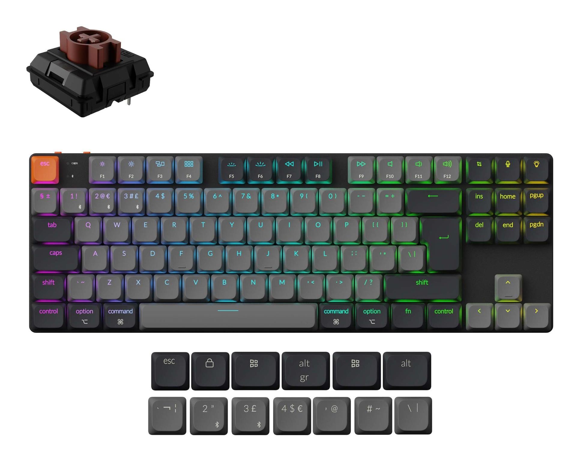 c9953243-fc03-4aff-a532-3558fcd6968e KEYBOARD WRL K1 RGB/BLACK K1X-H3 KEYCHRON - Image 1