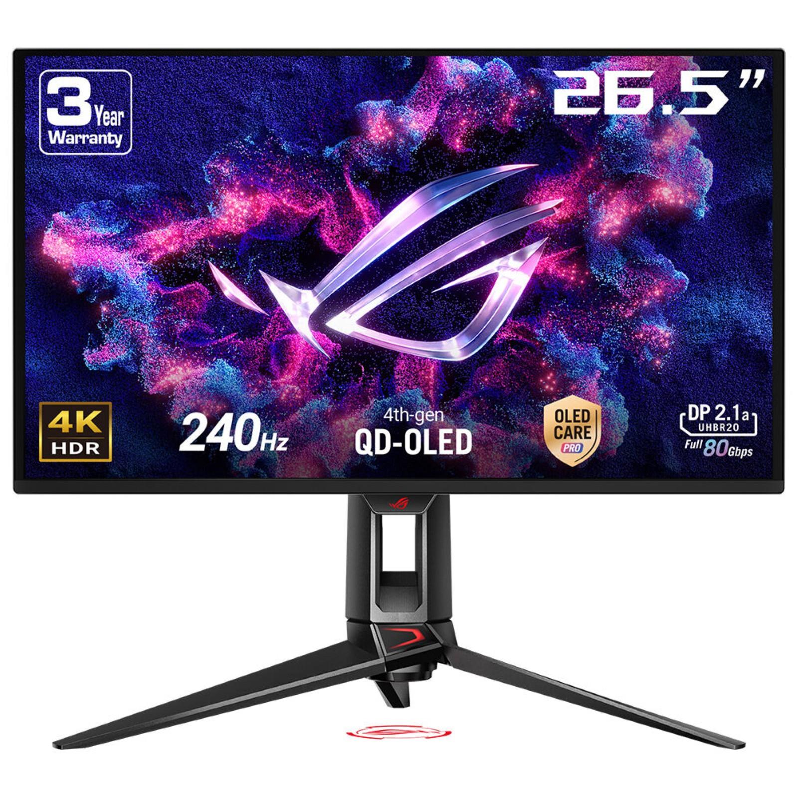 cad44986-aba5-4f22-82a0-f811f312a07d ASUS Monitor|ASUS|26.5 "|3840 x 2160 pixels|4K Ultra HD|Native aspect ratio 16:9|QD-OLED|Flat|90LM0B30-B01971 - Image 1
