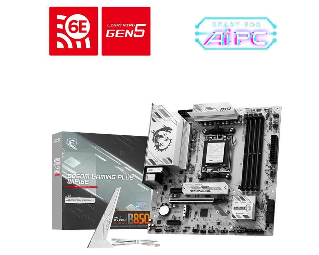 d0c138c7-6919-4509-b21e-bd8d4a070673 Mainboard MSI AMD B850 SAM5 Memory DDR5 Memory slots 4 B850MGAMINGPLUSWIFI6E - Image 1