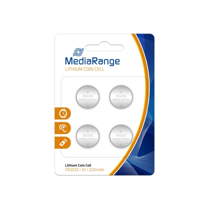 MEDIARANGE BATTERY LITHIUM CR2032 3V/4PCS MRBAT132 MEDIARANGE