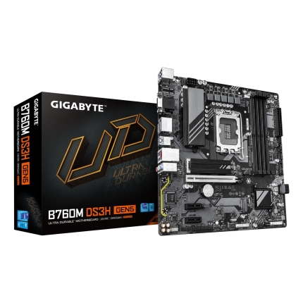 Mainboard GIGABYTE Intel B760 Express LGA1700 Micro-ATX Memory DDR5 Memory slots 4 B760MDS3HGEN5