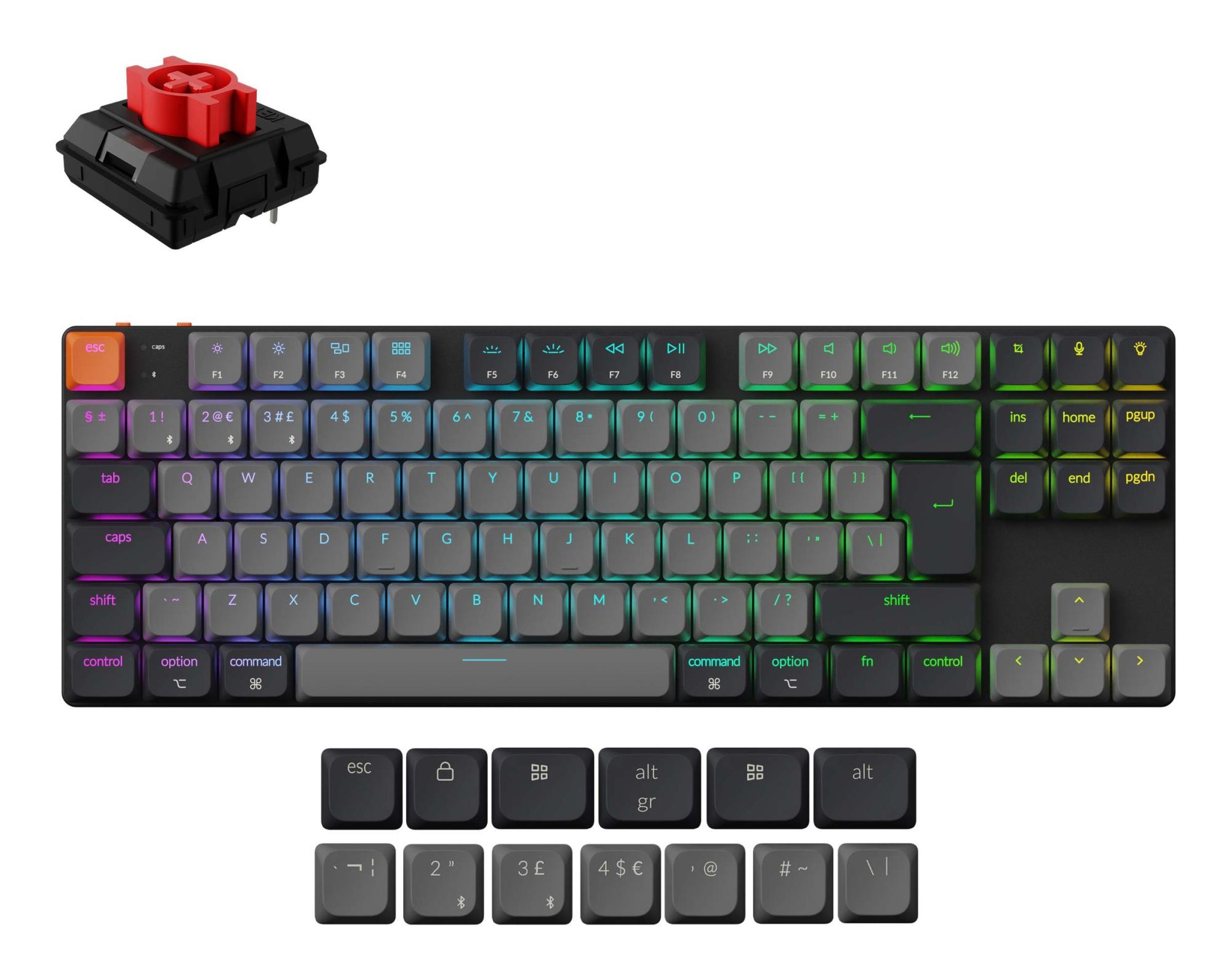 e299e465-9642-45ef-85d2-cff25fc6de0e KEYBOARD WRL K1 RGB/BLACK K1X-H1 KEYCHRON - Image 1
