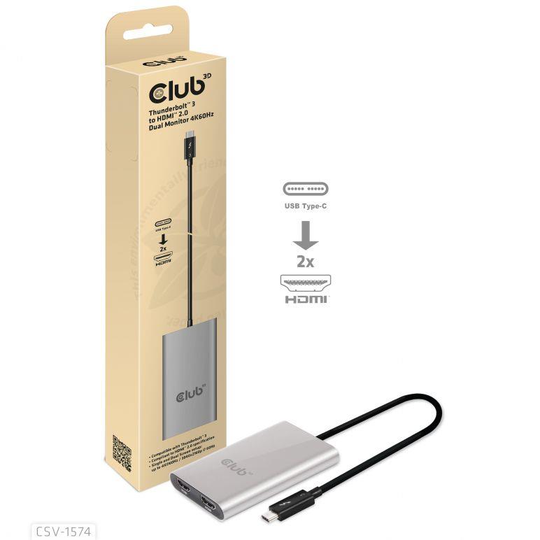 ec287f3d-ae36-43a2-a43f-03d82682e803 I/O ADAPTER THUNDERBOLT / HDMI/DUAL CSV-1574 CLUB3D - Image 1