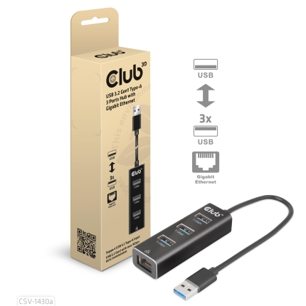 CLUB3D I/O HUB USB3.2 3PORT/CSV-1430A CLUB3D
