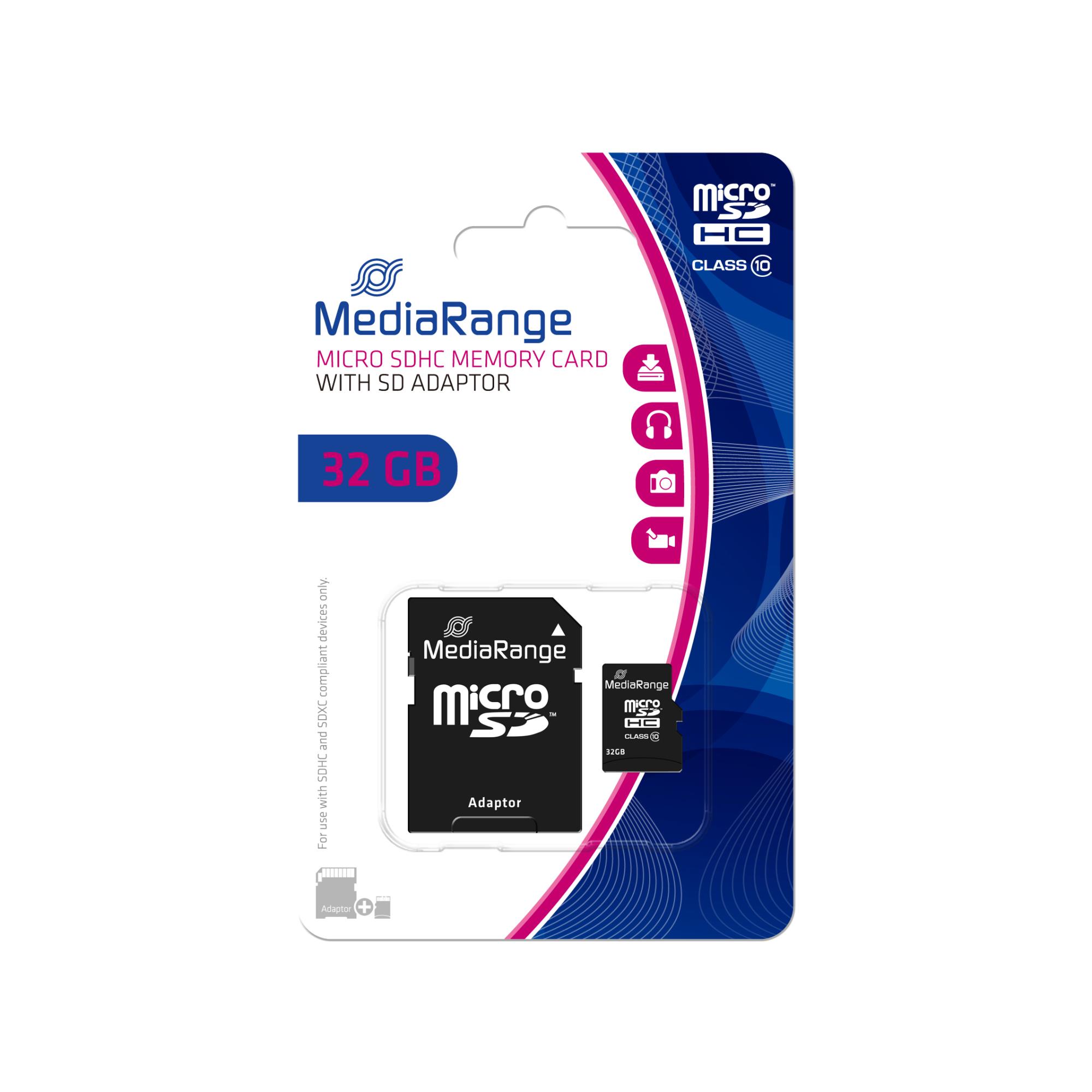 f5f72a1f-886c-4195-854d-eeeb7e0e64ce MEMORY MICRO SDHC 32GB C10/W/ADAPTER MR959 MEDIARANGE - Image 1