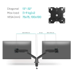 MONITOR ACC DESK MOUNT/13-32" BLACK G200-B ONKRON - Image 9